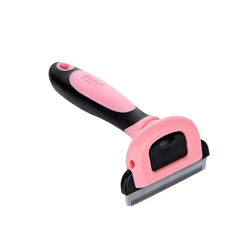 Peigne de toilettage pour chien et chat, brosse à poils amovible en acier inoxydable, accessoire de toilettage pour animaux de compagnie: Rose / S