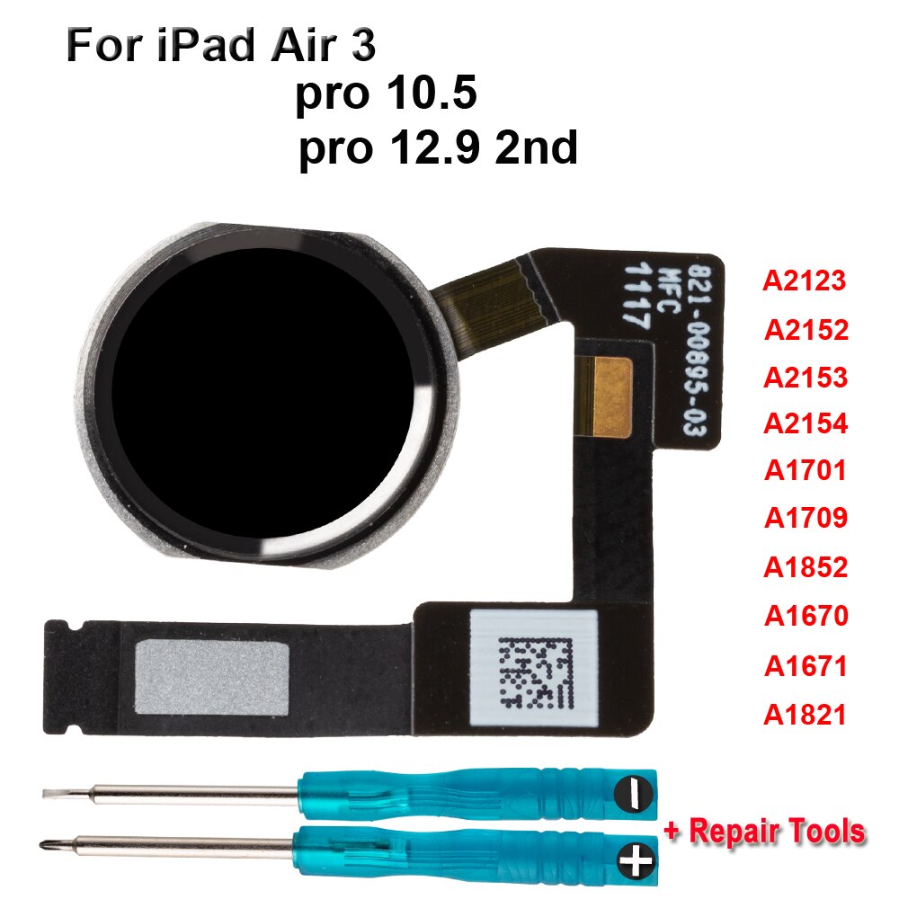 Heimat Taste Schlüssel Mit biegen Kabel Für iPad Profi 10,5 A1701 A1709 A1852 12,9 2nd A1670 A1671 A1821 Luft 3 a2123 A2152 A2153 A2154