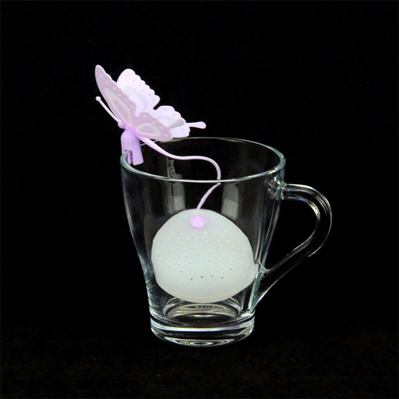 Tea Infuser Filter Strainer Butterfly Shaped Strainer Silicone Tea Bag Holder Reuseable Food Safe Filter Kitchen Accessories