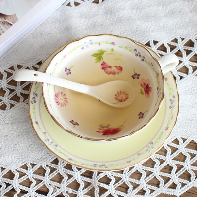 200ML European Style Bone China Coffee Cup and Saucer Set Mug Ceramic Tea Cup Mug For