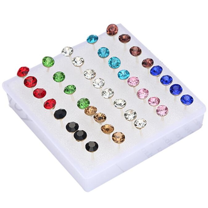 20 Paare 2 3 4 5 6mm Weiß Kristall Zucht Ohrringe einstellen Strass Ohrringe Bausatz Hochzeit Party Denkmal Schild jewlry Für Frauen