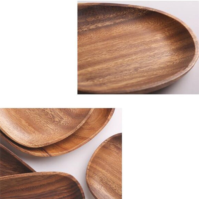 Giapponese in Legno di acacia A Forma di Piatto di spuntino di Frutta Secca Piatto di Frutta in Legno Massiccio A Mano Sushi Vassoio Del Tè Piatto Da dolce