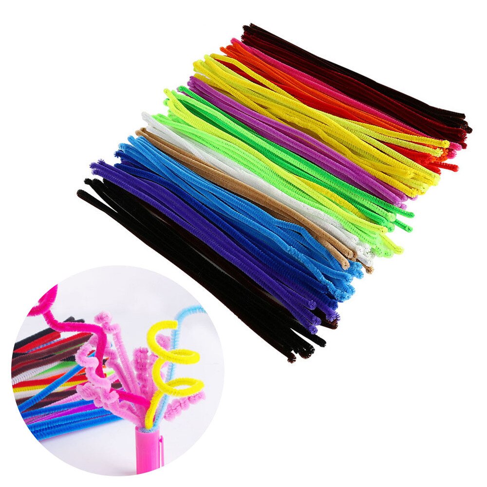 200Pcs Glitter Multicolor Art Stem Bending Folding Flexible DIYs Educational Sticks -6mmx300mm