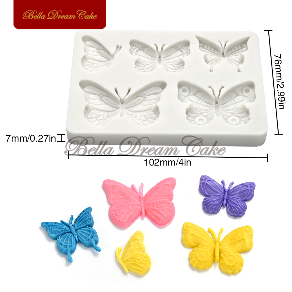 Mini Schmetterling Silikon bilden 3D Fondant Schokolade bilden DIY Tonne Modell Hochzeit Kuchen Dekorieren Werkzeuge Küche Backformen