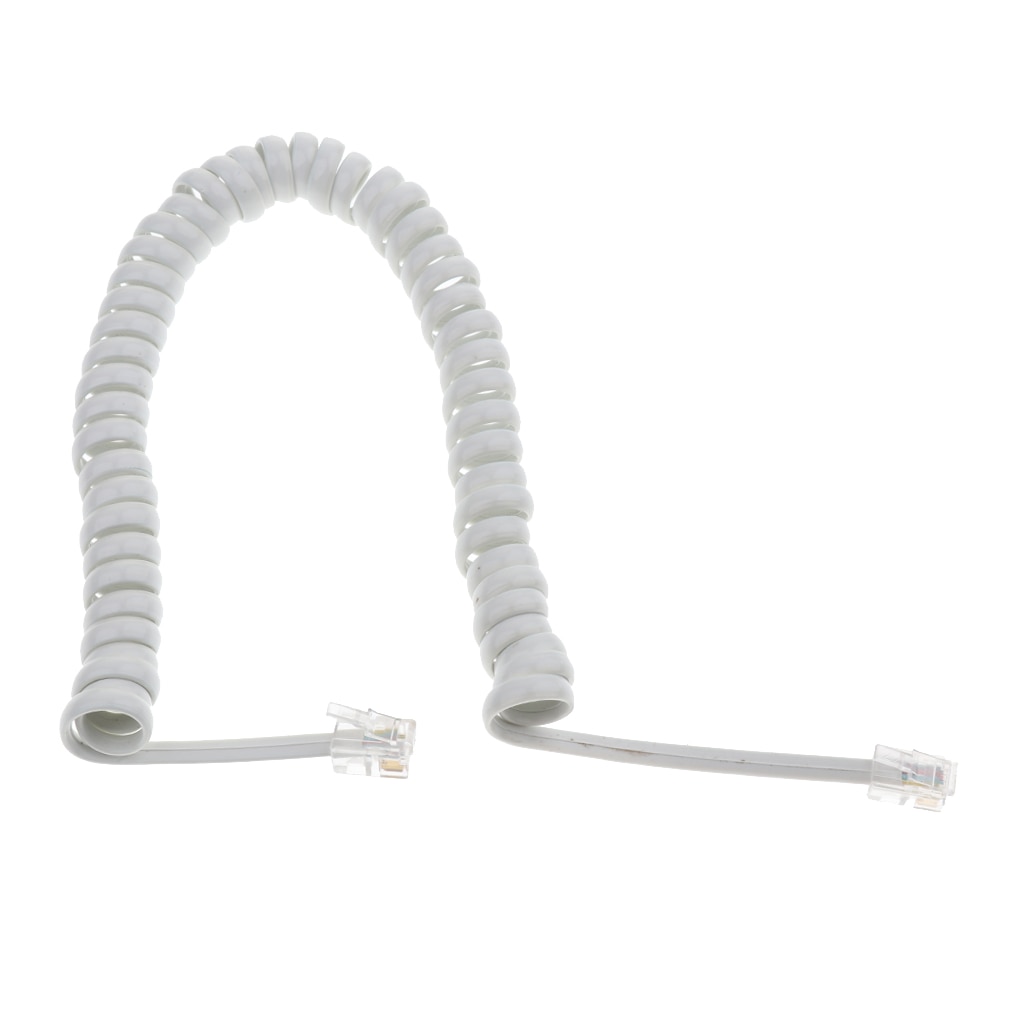 RJ22 Telephone Phone Handset Cable, Coiled Length 1 to 5 Feet Uncoiled Landline Phone Handset Cord Wire 4P4C