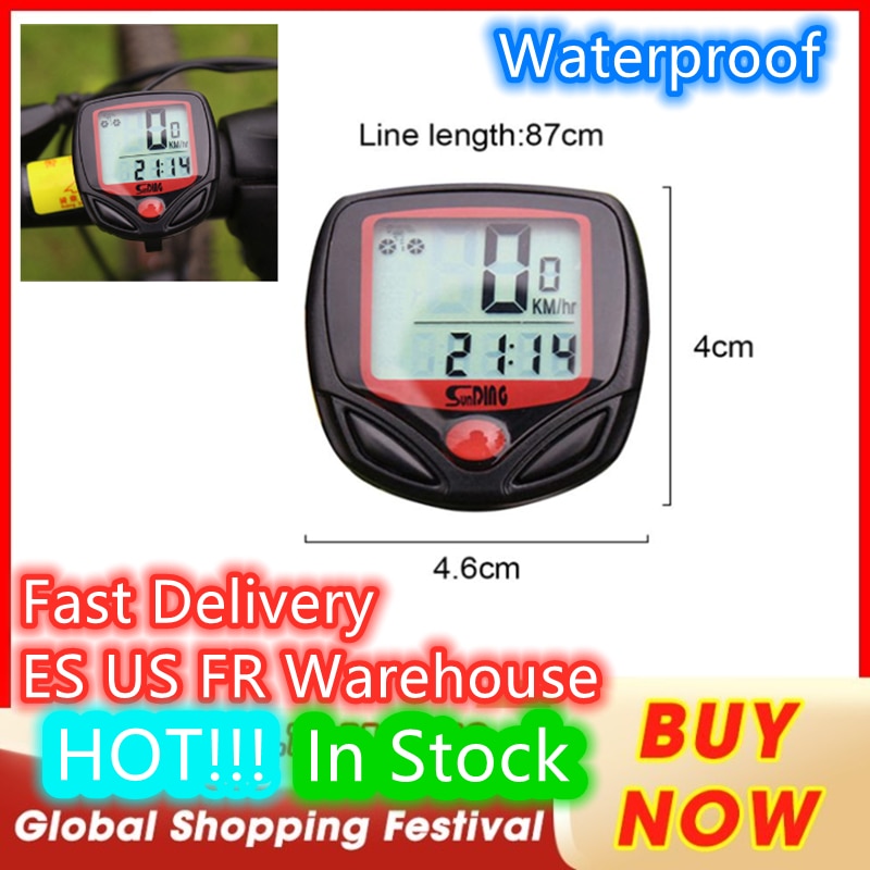 Bicycle Computer Waterproof Odometer Digital LCD Bike Computer Mileage Recording Instrument Bike Speedometer Cycling Accessories