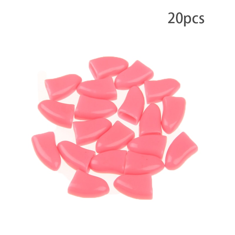 20Pcs Cat Nail Caps Dog Cat Claw Covers Manicure Soft Silicone Protector Pet Supplies Kitten Nail Care Multi sizes