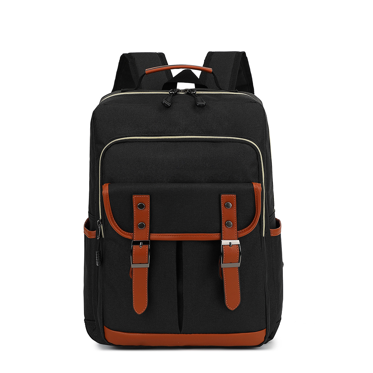 Mochila de tela Oxford para hombre y mujer, bolsa de viaje para ordenador portátil de 16 pulgadas, de gran capacidad, para adolescentes: Negro