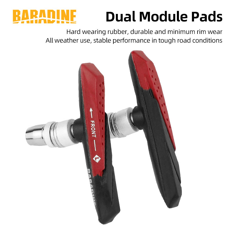 Baradine 959V 73mm MTB V-Brake Pads Mechanical Linear Pull Brakes Dual Compound Bicycle Brake Blocks All-Weather use