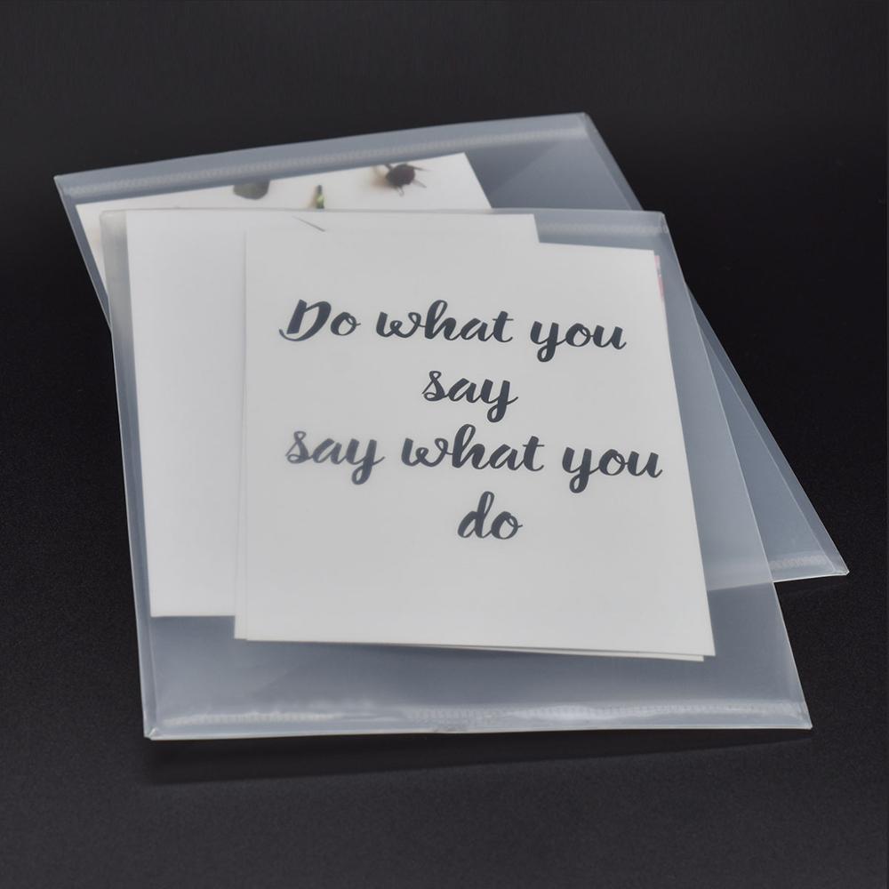 10PCS/Set 14x19 CM Clear Plastic Small Envelopes with Hook &amp; Loop Ploy Envelope for Receipe/Check/ Cards/ Photos/ Dies &amp; Stamp