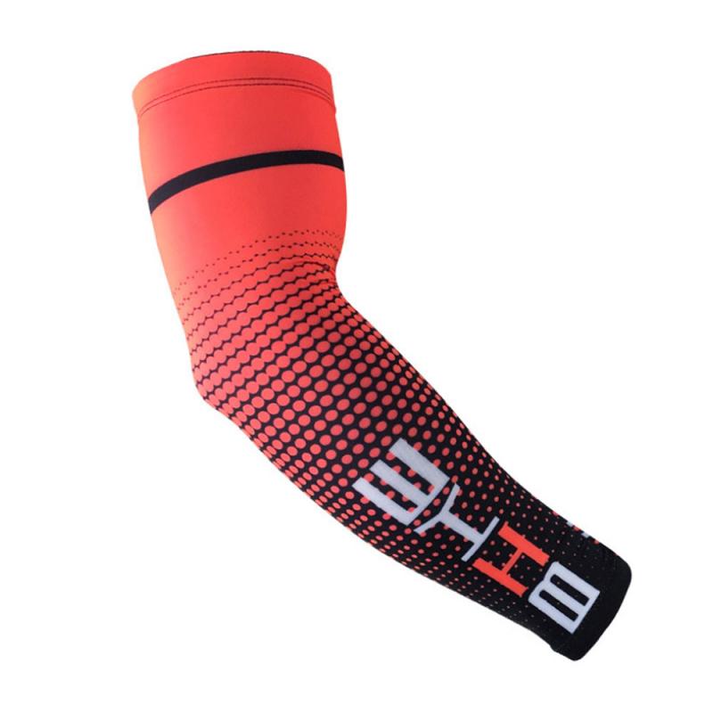 2Pcs Sport Cycling Running Bicycle UV Sun Protection Cuff Cover Protective Arm Sleeve Bike Arm Warmers Sleeves: Red / XXL