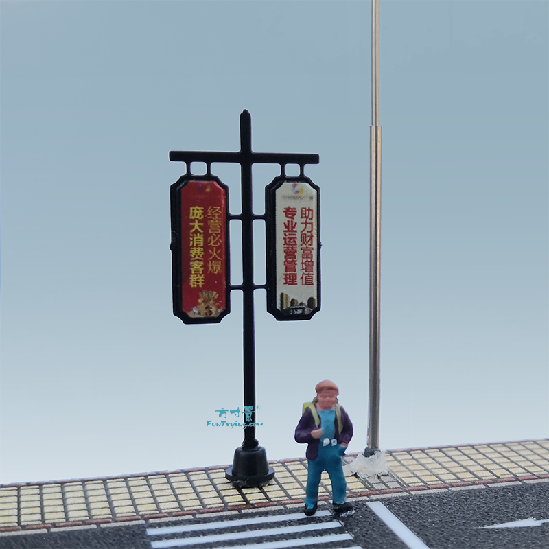 Simulation Billboard Model Scene Street Billboard Train Building Sand Table Micro Landscape Diorama Diy Material Accessories