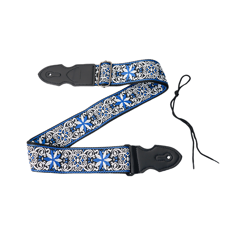 Correa de hombro para guitarra eléctrica acústica con Clips de selección, correa de bajo de madera impresa, del Reino Unido, cinturón cómodo, acceso para guitarra: Azul