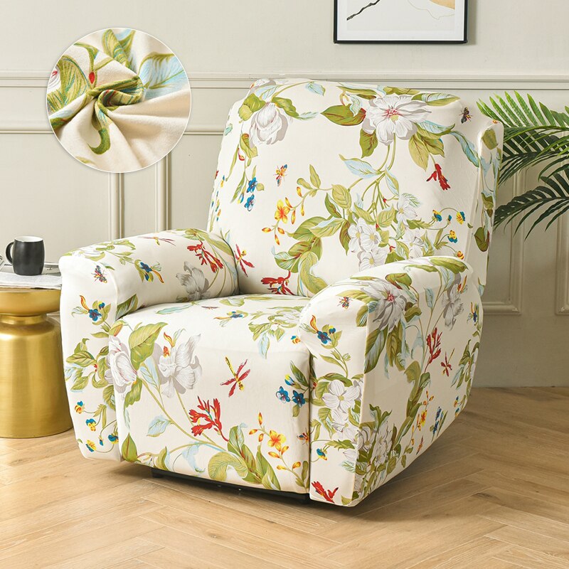 Spring Print Recliner narzuta na sofę s elastyczny fotel Lazy Boy Recliner pokrowce na krzesła antypoślizgowy rozkładany tapczan narzuta na sofę do wystroju domu: 125883 / 1 Seat
