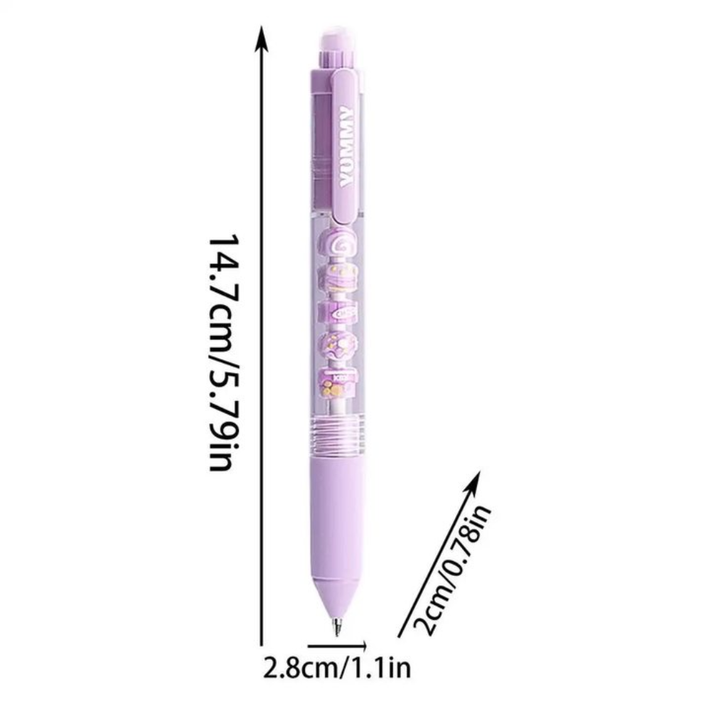 Stylo Gel perlé à séchage rapide, 2 pièces, joli stylo à Gel à poignée souple, pour écriture, encre noire, 0.5mm, papeterie