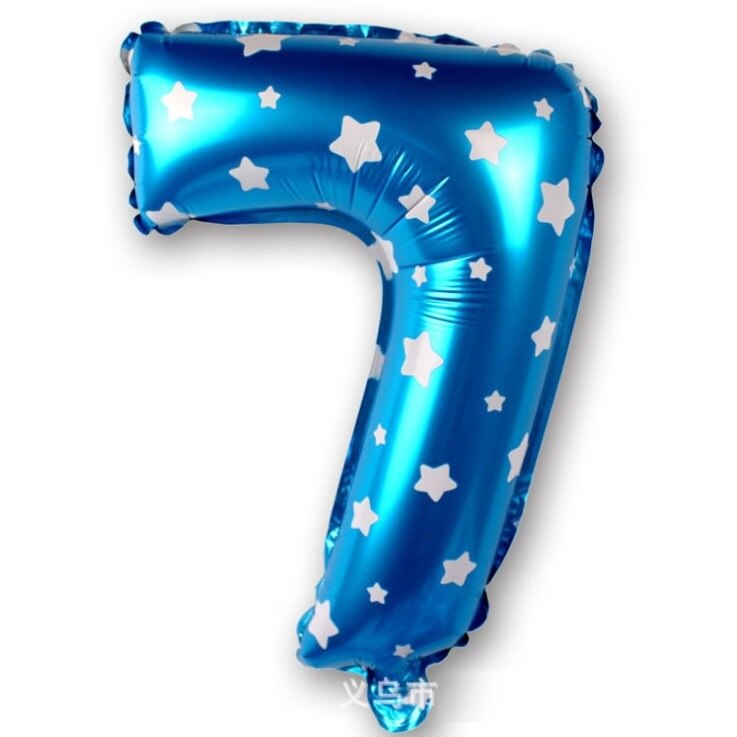 16 Inch Blue Star Number Foil Balloon DigitalBalloons Birthday Party Decoration Inflatble Air Ballon Birthday Wedding Supplies: 7