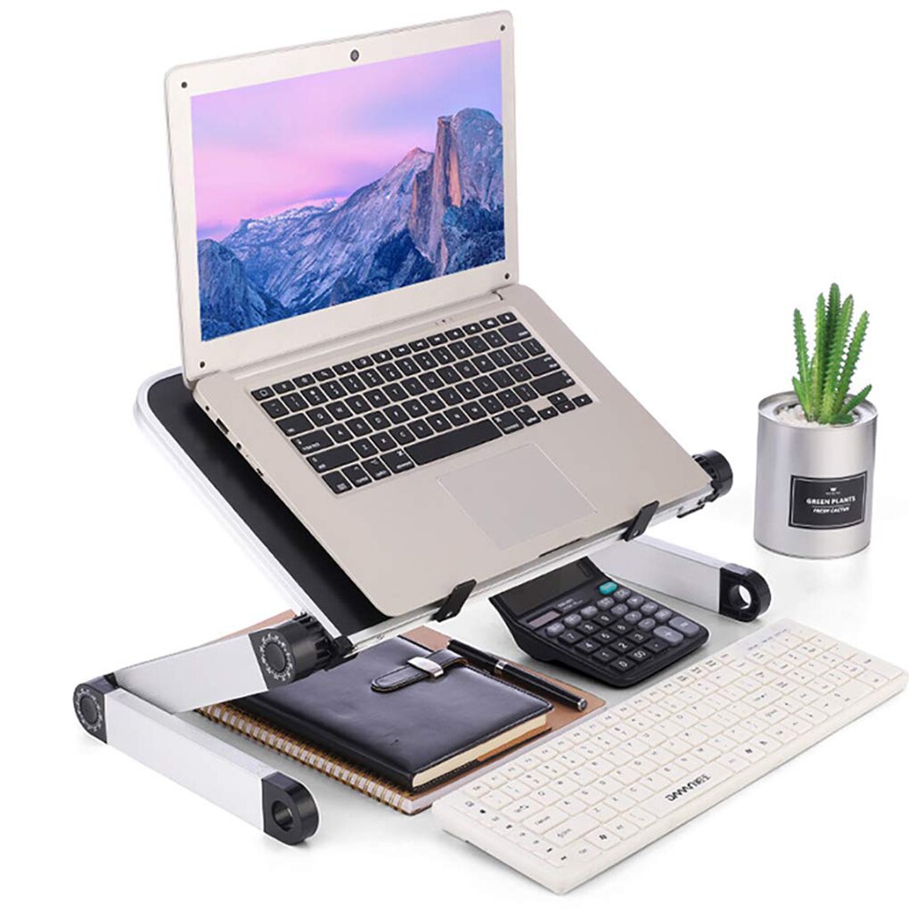 Verstelbare Laptop Tafel Opvouwbare Ergonomische Notebook Tablet Houder Aluminium Kantoor Slaapbank Bureau