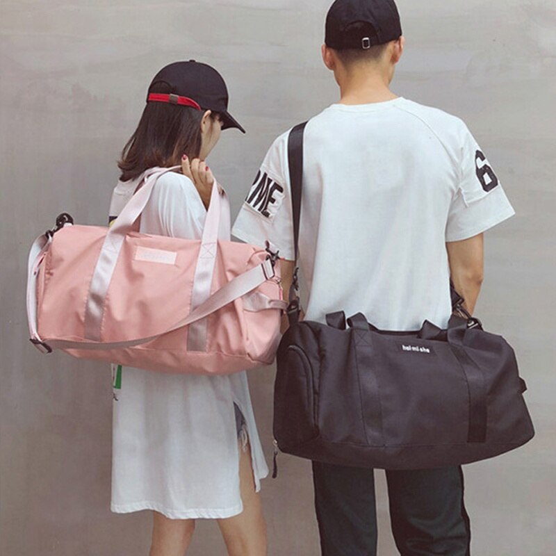 Pink Gym Bag Women Wet Dry Clothes Duffle Bag Crossbody Fitness Travel Sports Gym Yoga Bags with Shoes Compartment