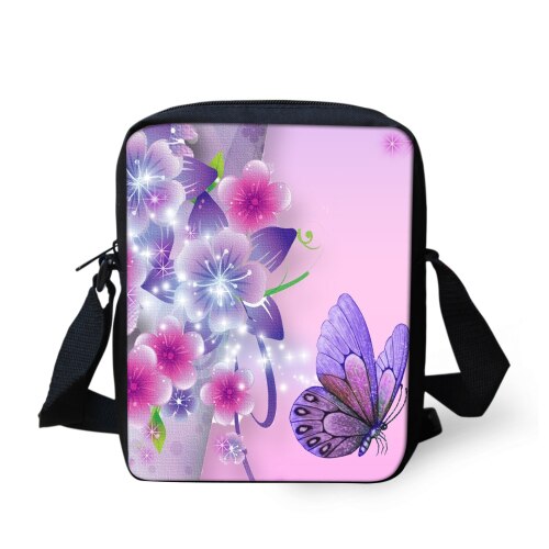 Vlinder Print Vrouwen Messenger Bags Kleine Cross-body Bags Voor Tiener Meisjes Mini Kids Schouder Bolsas Vrouwelijke: Paars