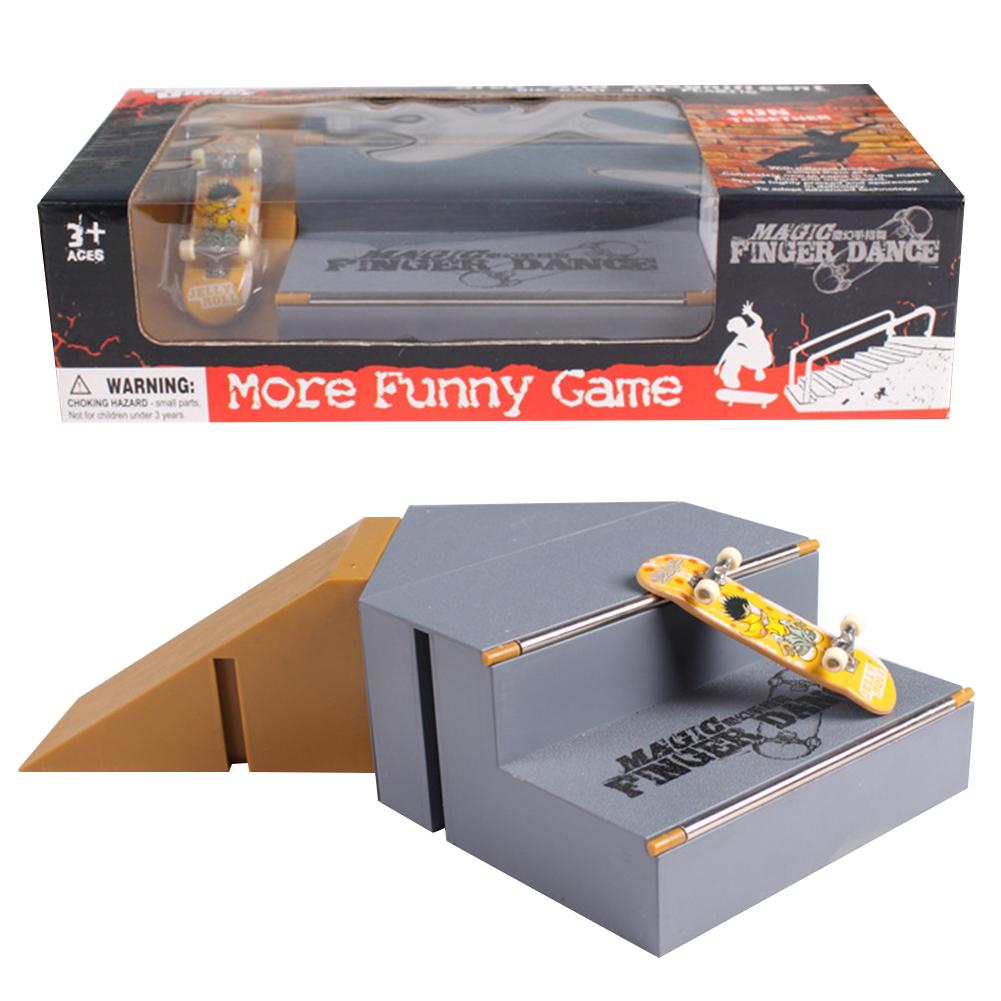 Kit de Skate Park avec 2CPS doigt Skateboard jouet Mini touche Rails ensemble pour enfants adultes décompression jouets directe: C