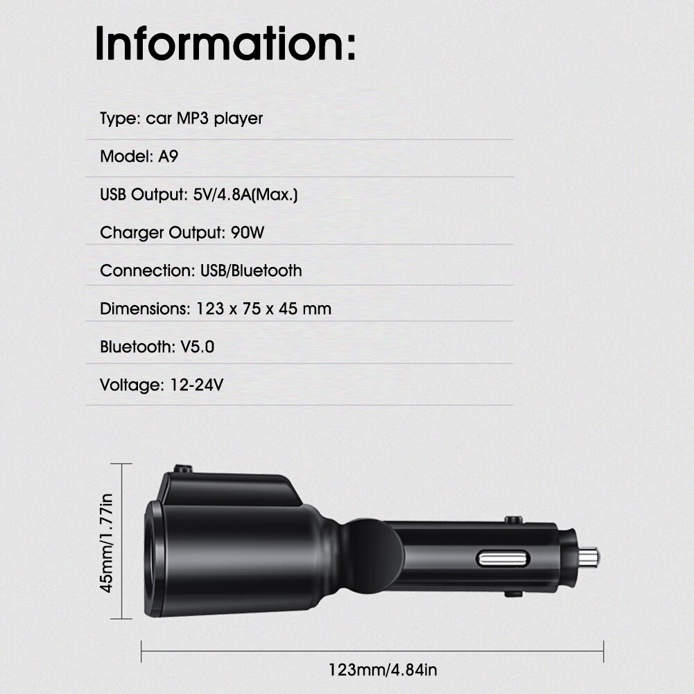 Universal 2 Sockets Car Auto Cigarette Lighter Dual USB Charger socket power adapter 90W Splitter Charger 12V Fast Ship
