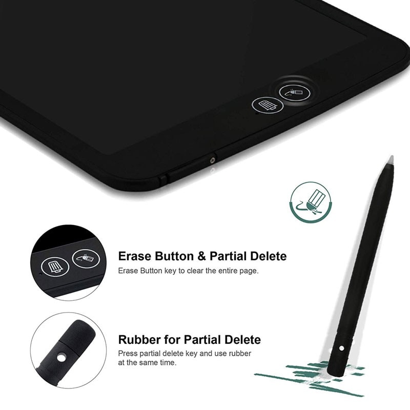 12 inch LCD Writing Tablet Partially Erasing Drawing Board Electronic Thick Pen Highlighting Pads DIgital Tablets With Battery