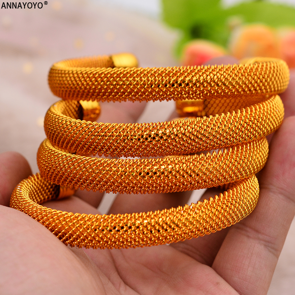 Bracelet manchette couleur or dubaï 24K pour femmes, bijoux éthiopiens, bijoux de mariage africains, de fête