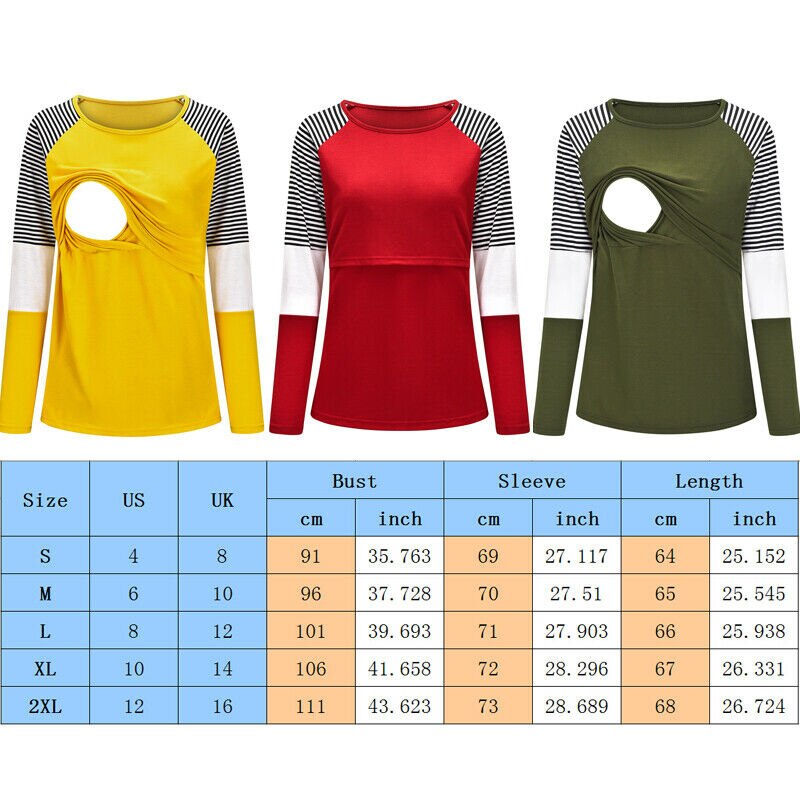 in gravidanza Maternità Vestiti assistenza infermieristica superiore Allattamento al seno Taglia Camicia A Maniche Lunghe S-2XL