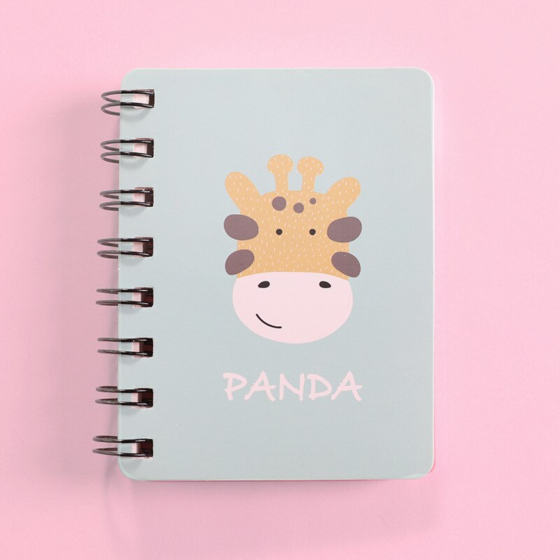 Small Fresh Cartoon Animal Rollover Coil This Student Portable A7 Notepad Notebook Pocket 80Pieces: Other