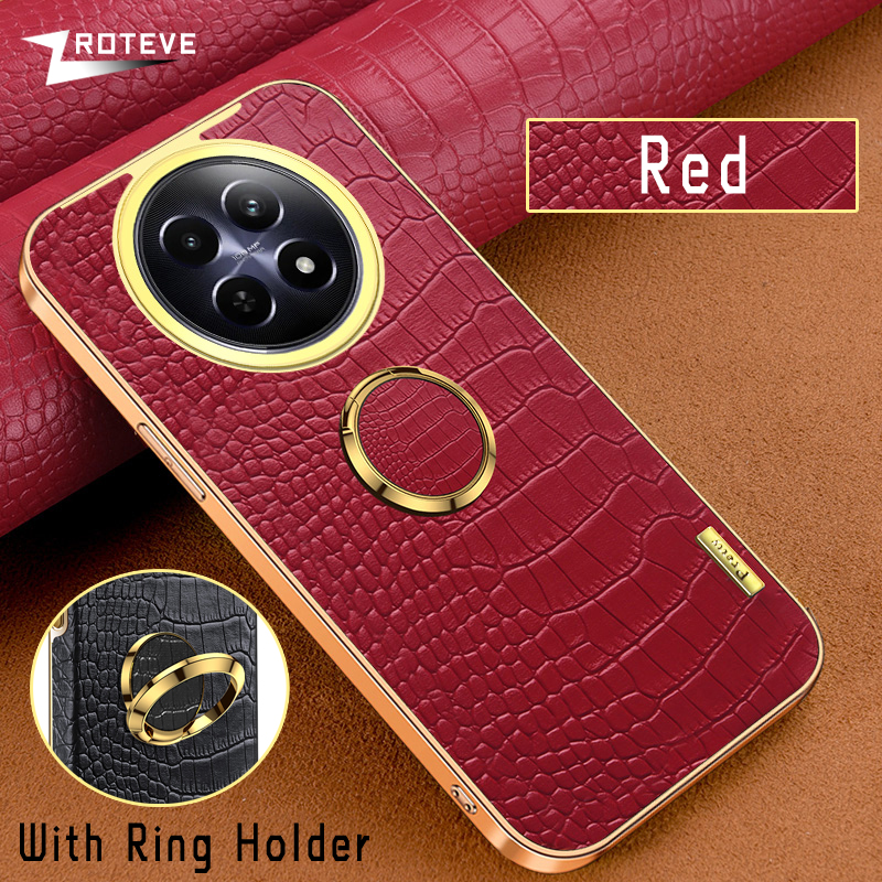 For Realme12 Pro+ Case Zroteve Plating Silicone Crocodile Leather Cover For OPPO Realme 12 Pro Plus 12x Realme12x 5G Phone Cases: Nylon / Apricot