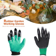 Praktische 1 Paar Tuin Handschoenen 4 Abs Plastic Tuin Rubber Handschoenen Met Klauwen Voor Huishoudelijke Kas Graven