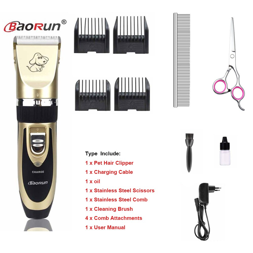 Grooming Kit Rechargeable Pet Dog Cat Hair Trimmer Electrical Clipper Shaver Set Haircut Machine: D