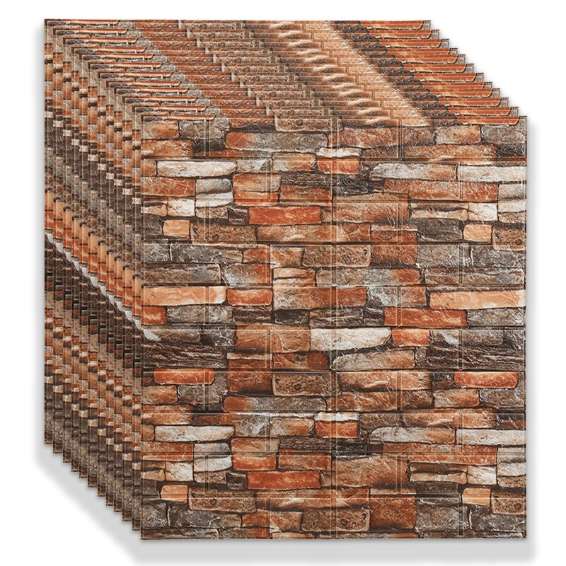 3D Wall Stickers Self-adhesive Brick Panels Living Room Decoration Bedroom Decor Waterproof Wallpaper Kitchen TV Backdrop Home: B