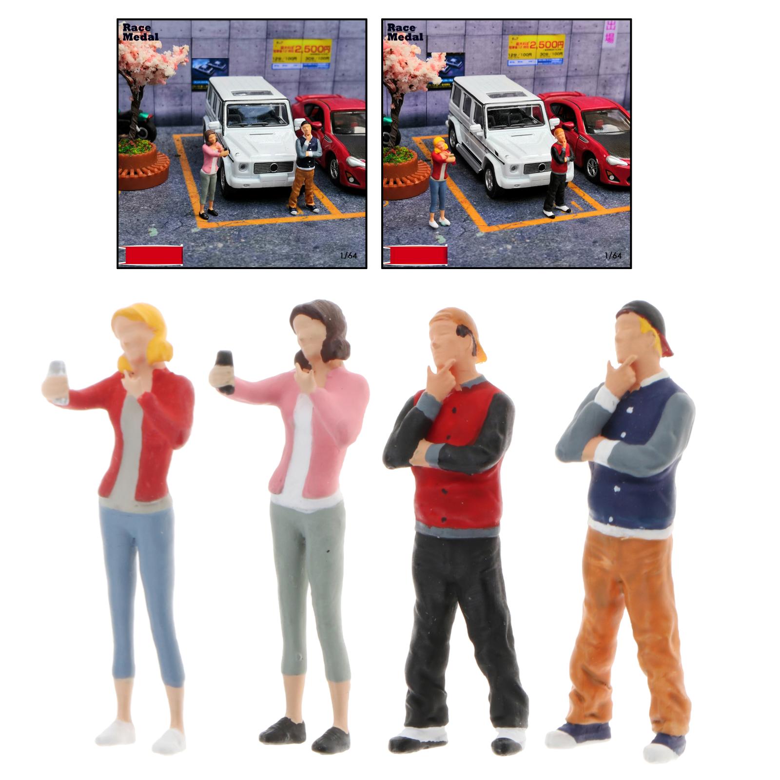 1:64 skala håndmalede miniature model figurer ung pige cool dreng layout diorama figurer tilbehør