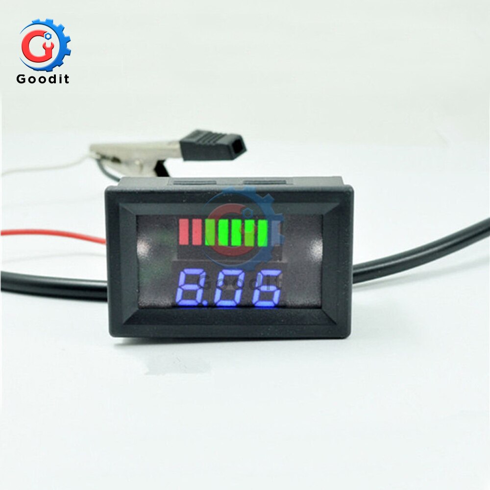 Probador de nivel de carga de batería de litio de plomo-ácido 48V pantalla Dual LED voltímetro de voltaje Digital li-po indicador para Arduino