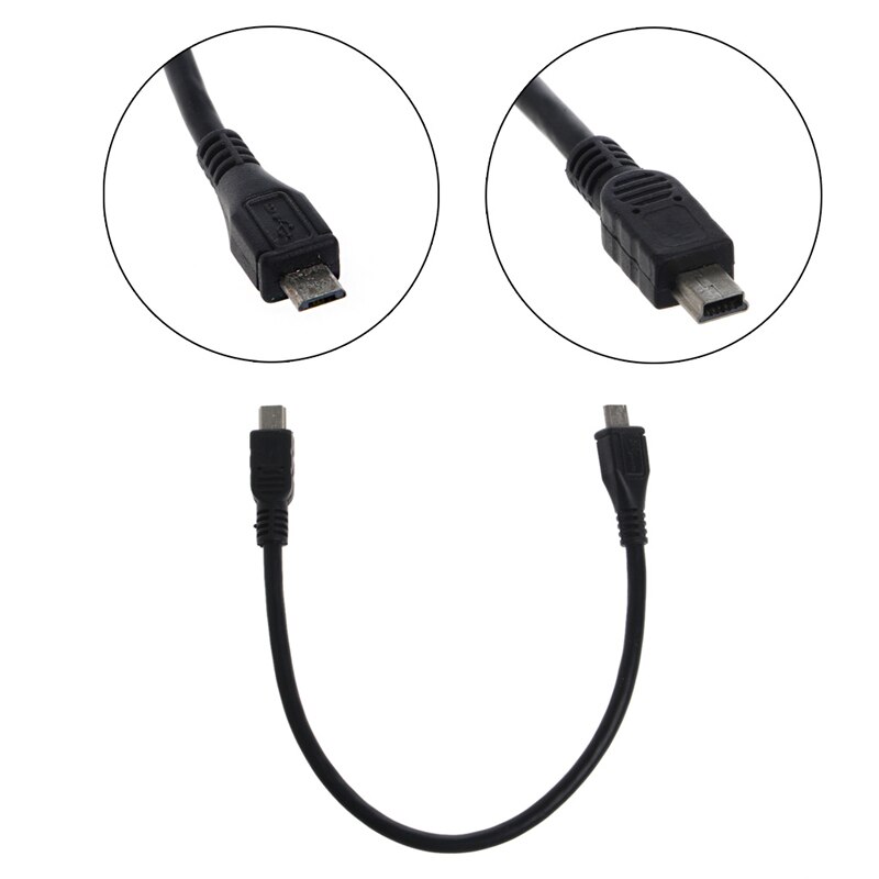 Micro Usb 5 Pin B Male Naar Mini Usb 5 Pin Male Data Adapter Converter Kabel Snoer