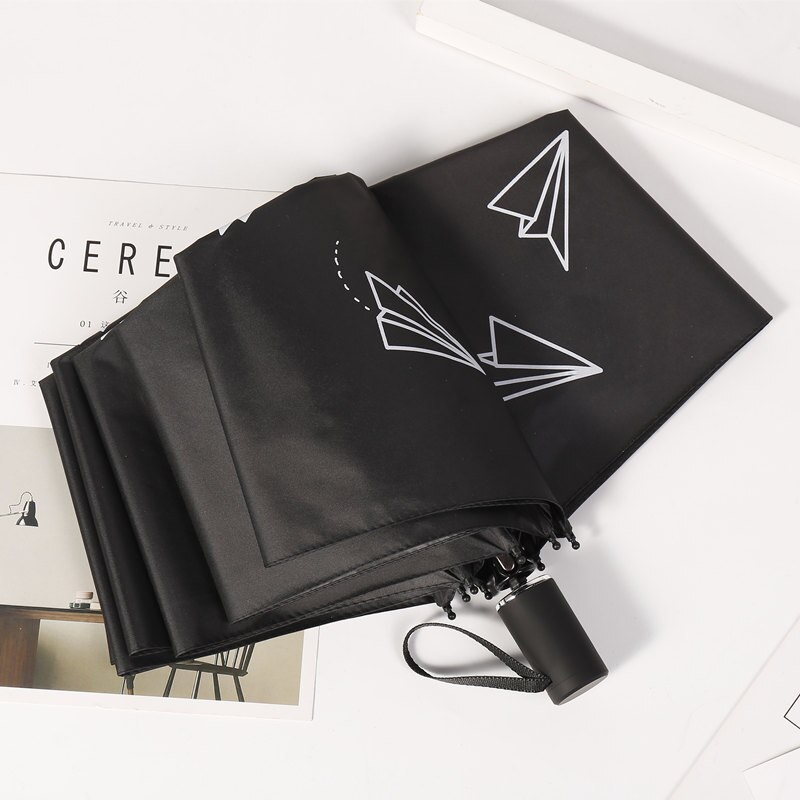 Yada papieren vliegtuig patroon 3- opvouwbare paraplu dames uv regenbestendige paraplu parasol regen zon licht paraplu's  yd200210