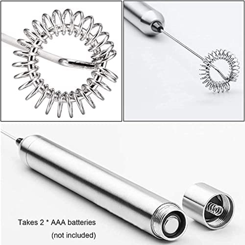 Elektrische Melkopschuimer Staaf Rvs Handheld Melkopschuimer Frother Batterij