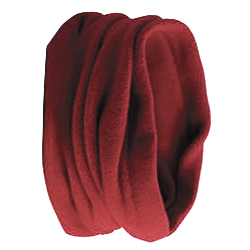 Winter Polar Fleece Man Women Scarf Ring Trendy Neck Warmer Comfy Snood Scarf Ski Motorbike Mask Warm Hat: Burgundy