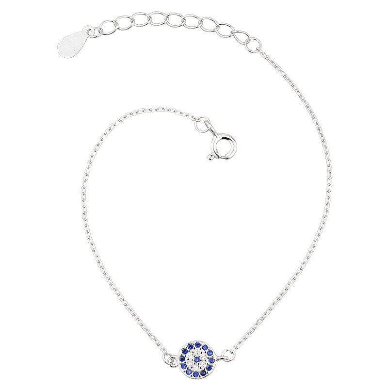 925 Sterling Zilveren Enkelband Voor Vrouwen Blue Evil Eye Enkelband Barefoot Sandaal Been Chain Foot Sieraden Charm Strand Accessoires