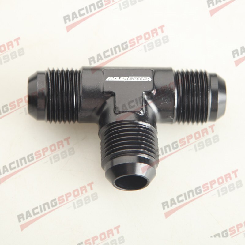 Adaptateur de raccord en t évasé mâle à mâle 10AN AN10 en aluminium noir/bleu