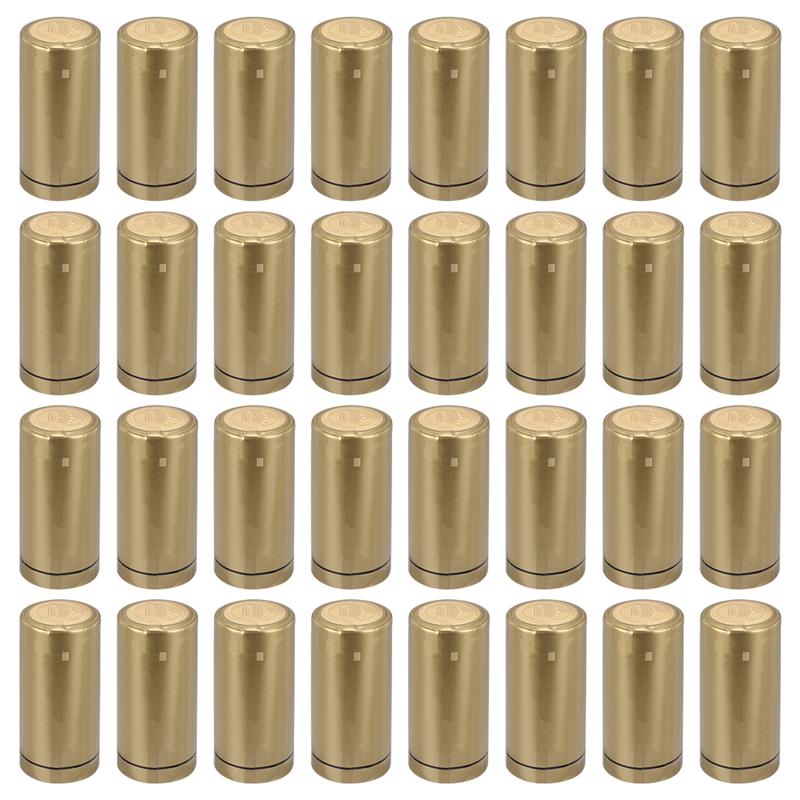 100pcs 33mm Wine Bottle Shrink Capsule Heat Shrink Capsules Wine Heat Shrinkable Cap Shrink Film Wrap For Straight Mouth Bottle: 50pcs Gold 30mm