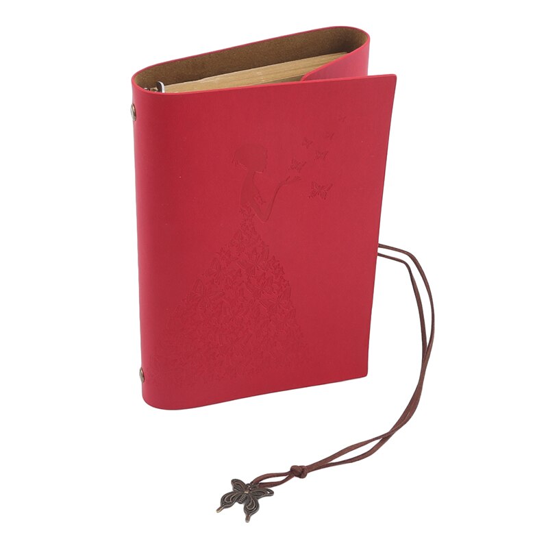 Vintage Notebook Dagboek Notepad Literatuur Note Boek Papier Vervangbare Journal Planners Kantoorbenodigdheden: Red (Large)