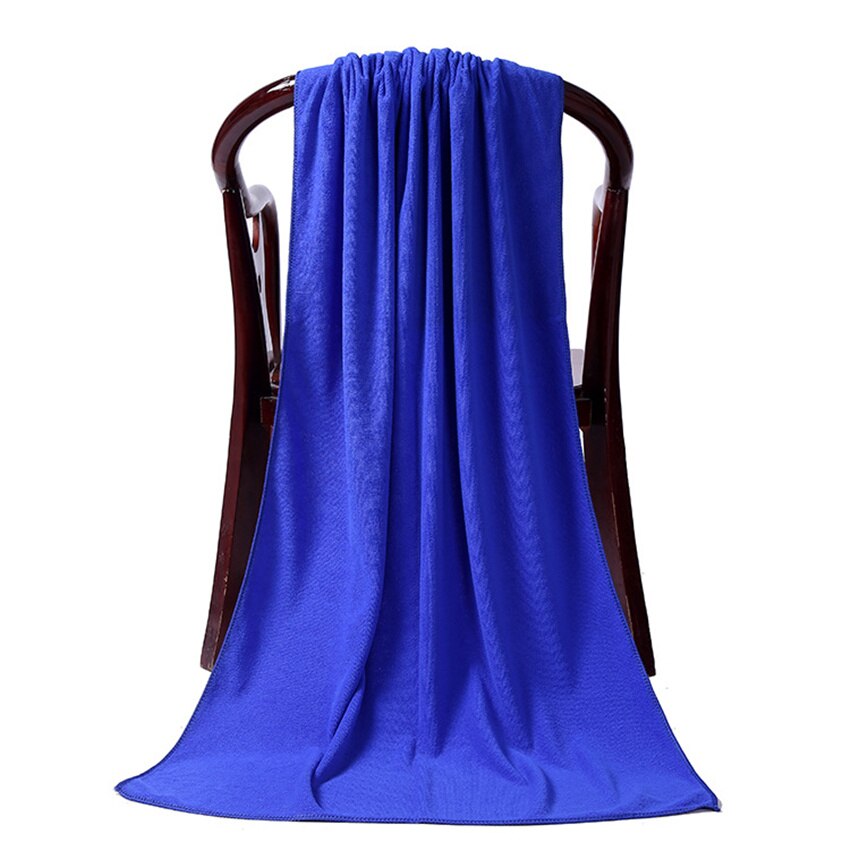 80*180 cm Microfiber Vlakte Handdoek Sneldrogende Strand Handdoeken Lente/Herfst Zwemmen Spa Thuis en beauty bed handdoeken: Blauw