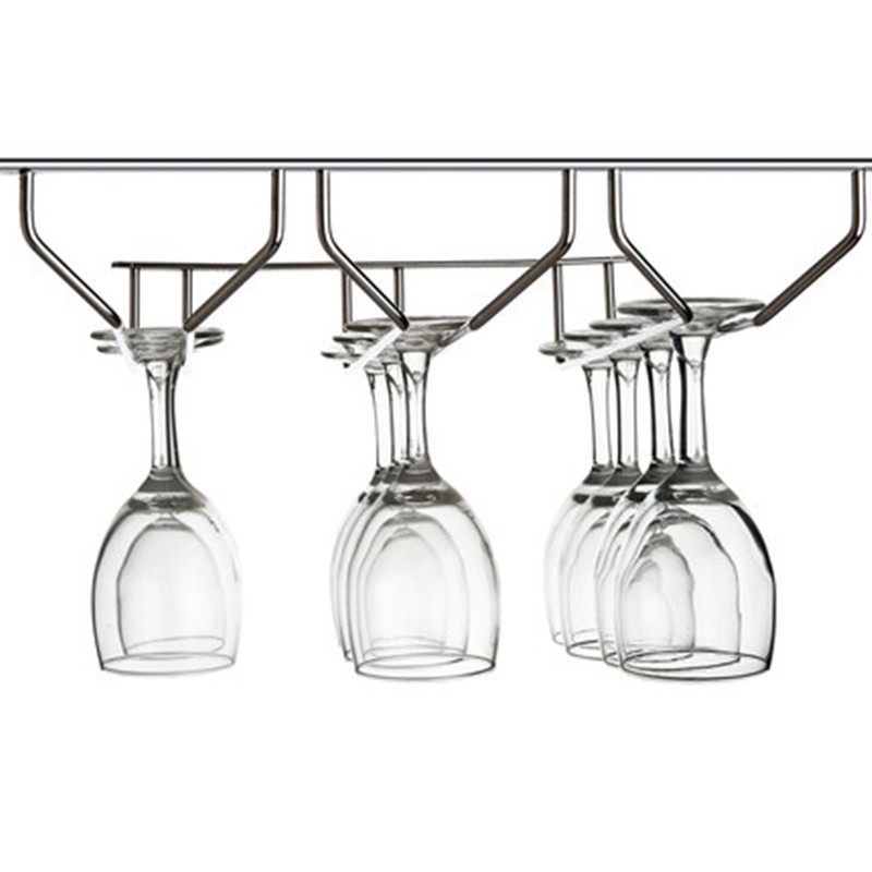 Wine Glass Inverted Holder Stainless Steel Bar Hanging Multiple Rows Multifunction Practical Wine Goblet Storage Racks