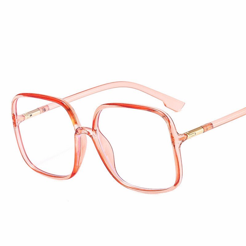 MYT_0316 Oversized Big Size Frames Anti Blauw Licht Bril Vrouwen Mannen Vintage Lenzenvloeistof Vrouw Frame Vierkante Brilmontuur Eyeglasse: C4 Transparent Pink