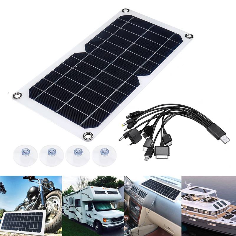 50w solpanel dobbelt usb 12v/5v fleksibel soloplader til bil rv båd batterioplader vandtæt