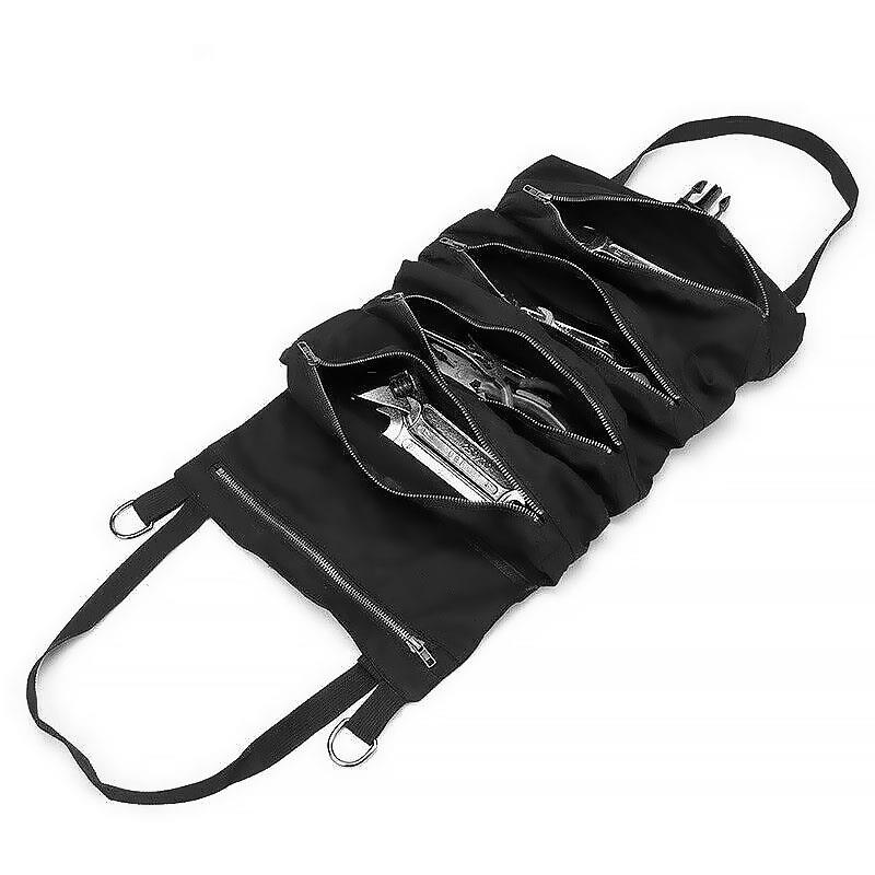 Onever Roll Up Bag Versatile Car Bag Tool Organizer Pouch Canvas Wrench Storage Carrier Car Back Seat Automobile Roll Up Bag