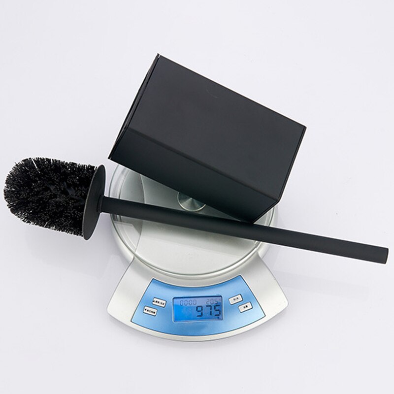 Stainless Steel Toilet Brush Black Bathroom Cleaning Brush Holder with Toilet Brush Wall Mount