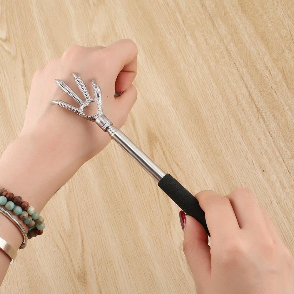 Compacte telescopische klauw roestvrijstalen massage-rugkrabber 22-58cm verstelbare rugkrabbermassagehandklauw